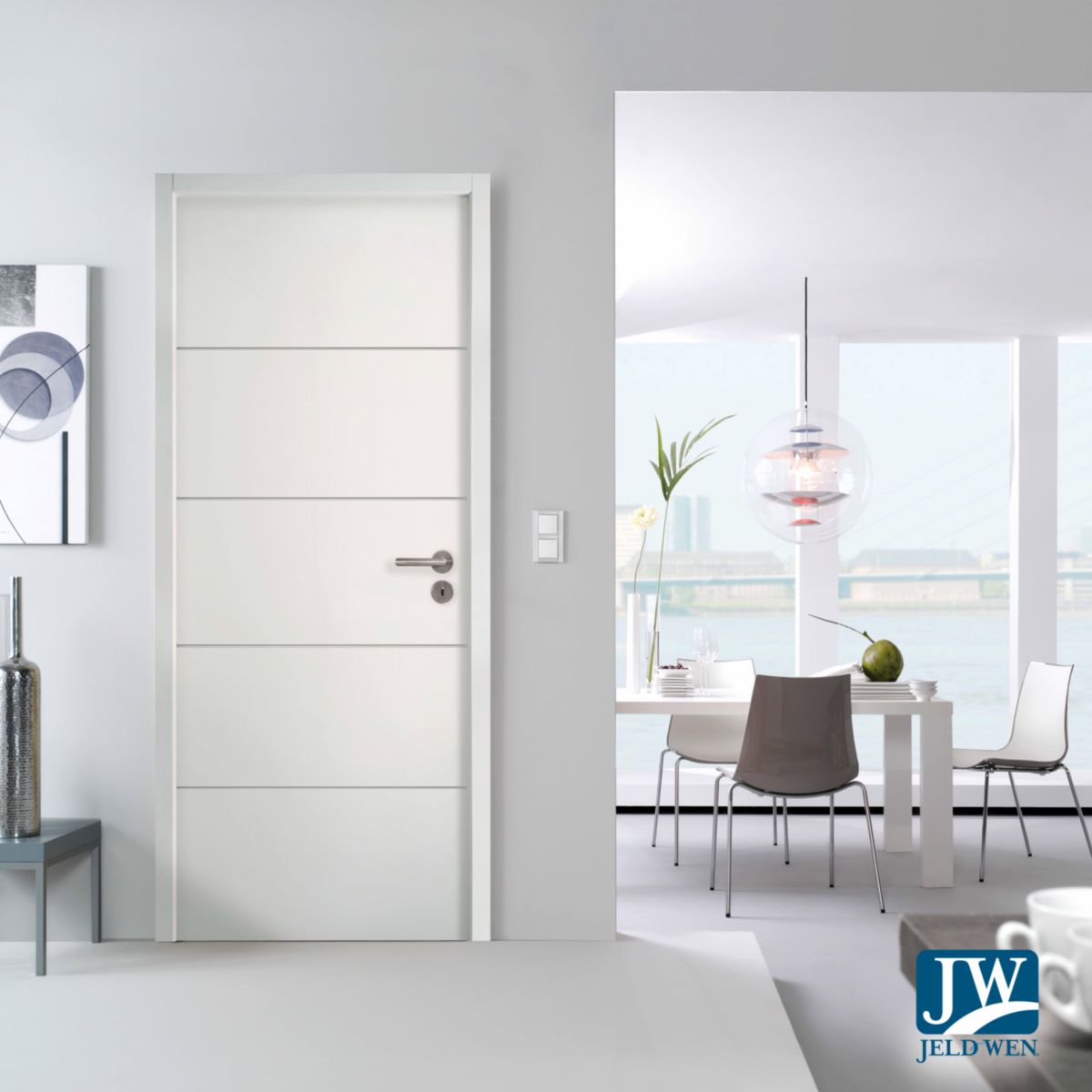 Bloc-porte alvéolaire Moderna Horizon - 204x83 cm - PD - H86 mm - chant à recouvrement - serrure PDDT