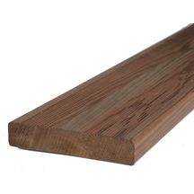 Lame de terrasse Pin bois du nord choix A/B thermo traité section 26X140mm profil 1 face double peigne