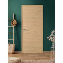 Bloc-porte alvéolaire Fuji - 204x73 cm - PD - H72 à 98 mm avec joint - finition chêne natura - chant droit à 3 paumelles