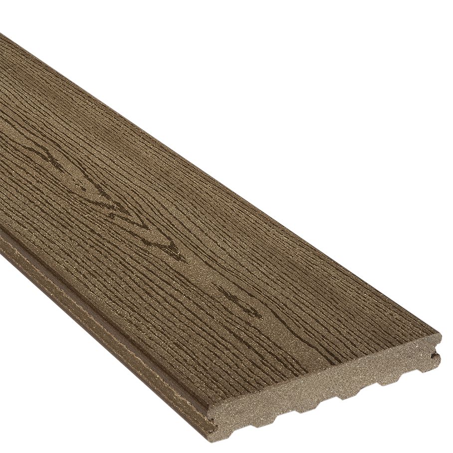 Lame de terrasse bois composite Elégance - 23x180x4000 mm - Brun Exotique structuré, certifié PEFC 70%