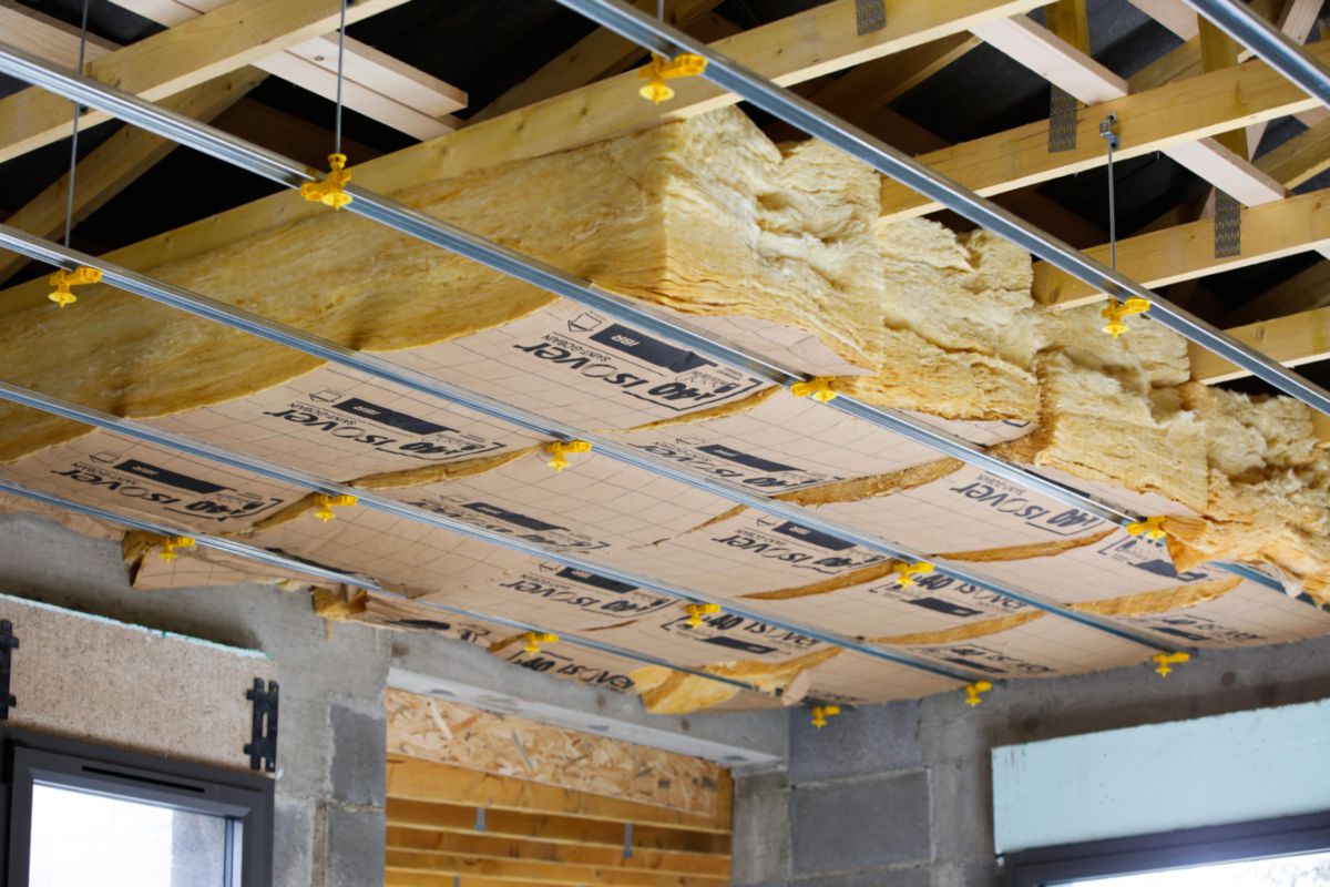 ISOVER Laine de verre revêtue kraft IBR Revêtu Kraft 400 2x1,2m R=10,00 m².k/w ACERMI 02/018