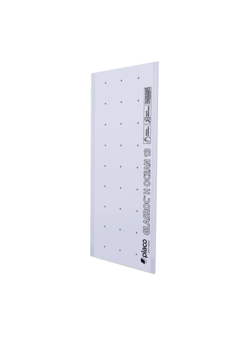 PLACO Plaque de plâtre BA13 Glasroc Hydro Ocean 13 2600x1200mm Dispano