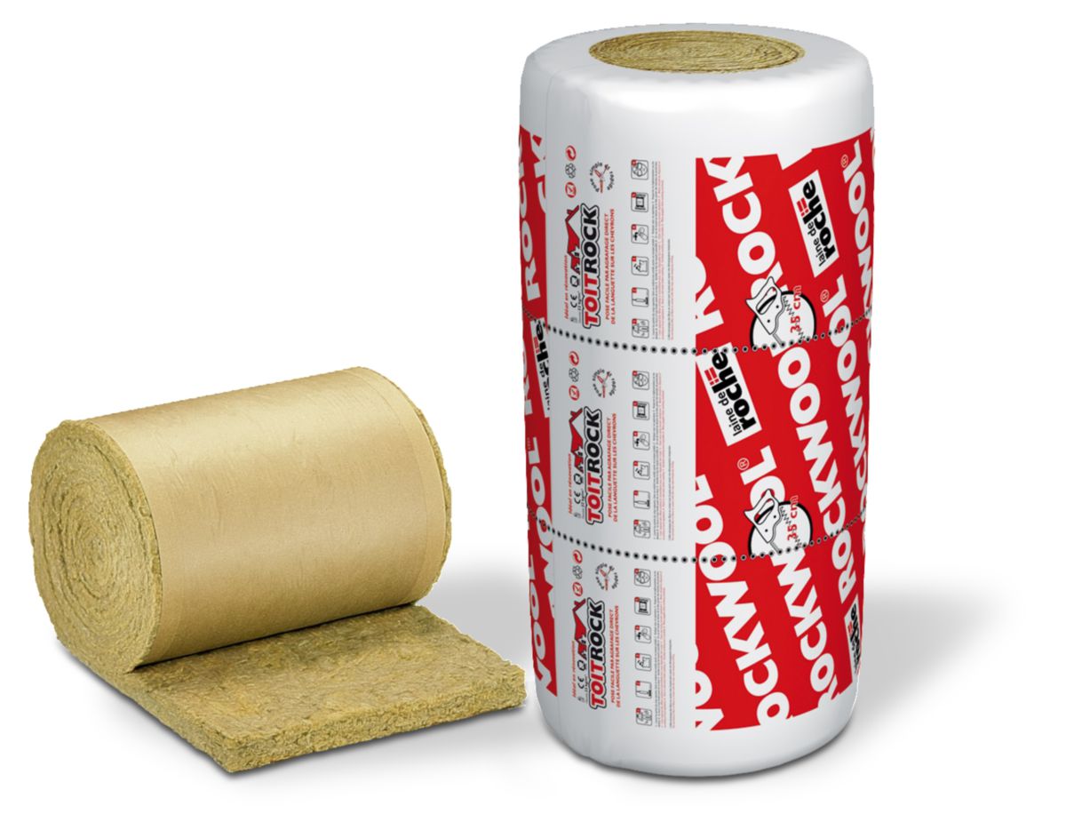 ROCKWOOL Laine de roche revêtue kraft Toitrock 113 _70 7,0x0,45m R=1,65 m².k/w ACERMI 02/015 ROCKWOOL Laine de roche revêtue kraft Toitrock 113 _70 7,0x0,45m R=1,65 m².k/w ACERMI 02/015