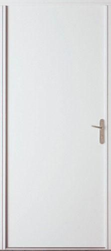 Porte De Service A1 Acier Blanc 200x80cm Droite Poussant