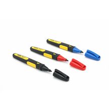 3 marqueurs FATMAX noir, rouge, bleu pointe fine sous blister