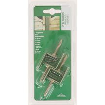 Équerre de fixation acier galvanisé pour panneau de clôture bois 4 pcs sous blister
