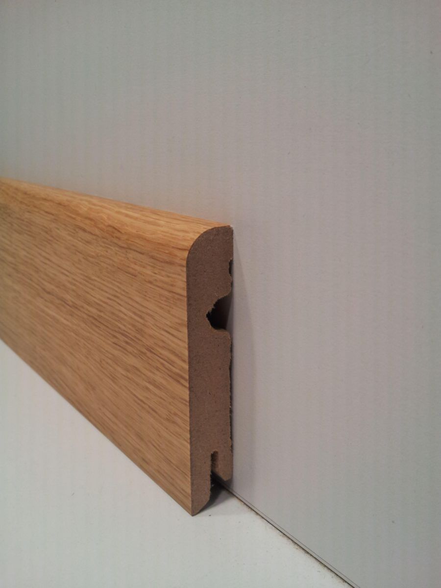 Plinthe MDF STD placage chêne vernis mat bord arrondi 14X80X2400mm 6087C