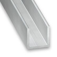 Profilé aluminium brut U 10x13x10mm intèrieur 10mm longueur 1m