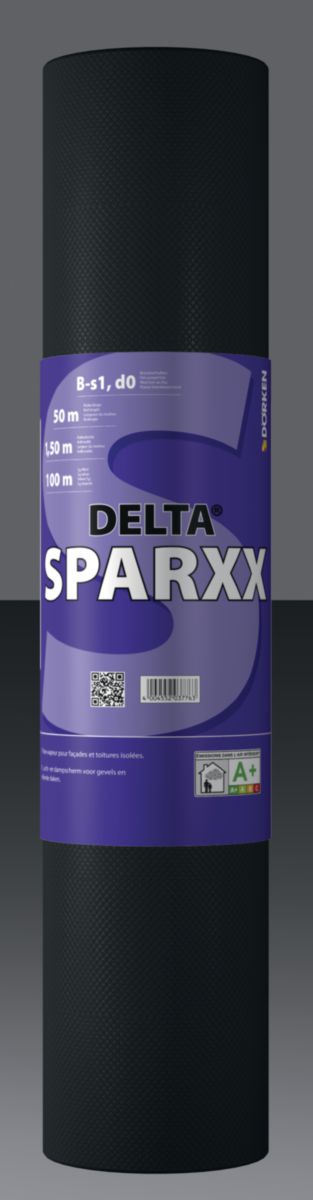 Pare-vapeur noir armé Delta Sparxx Euroclasse B /M1 Doerken rouleau 1,5x50 m