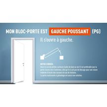 Bloc-porte plan alvéolaire - 204x73 cm - PG - H74 mm Néolys blanc - chant à recouvrement - serrure PDDT
