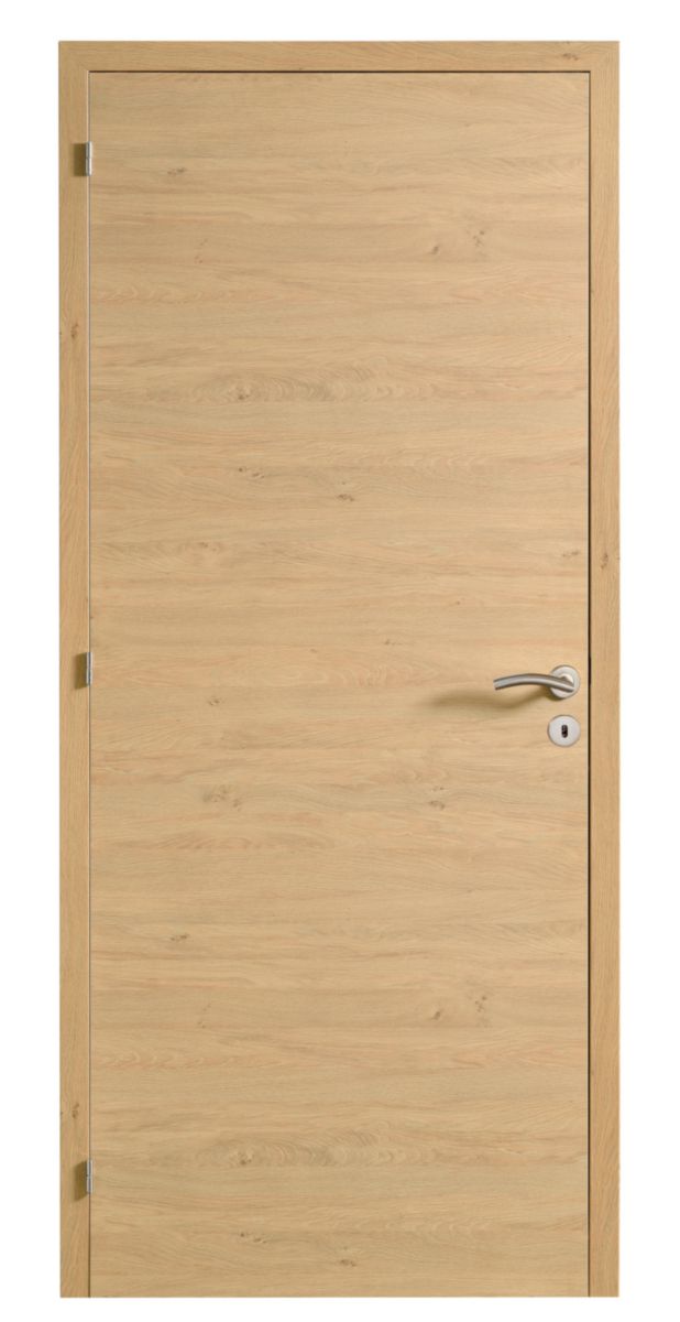 Bloc-porte alvéolaire Fuji - 204x73 cm - PD - H72 à 98 mm avec joint - finition chêne natura - chant droit à 3 paumelles