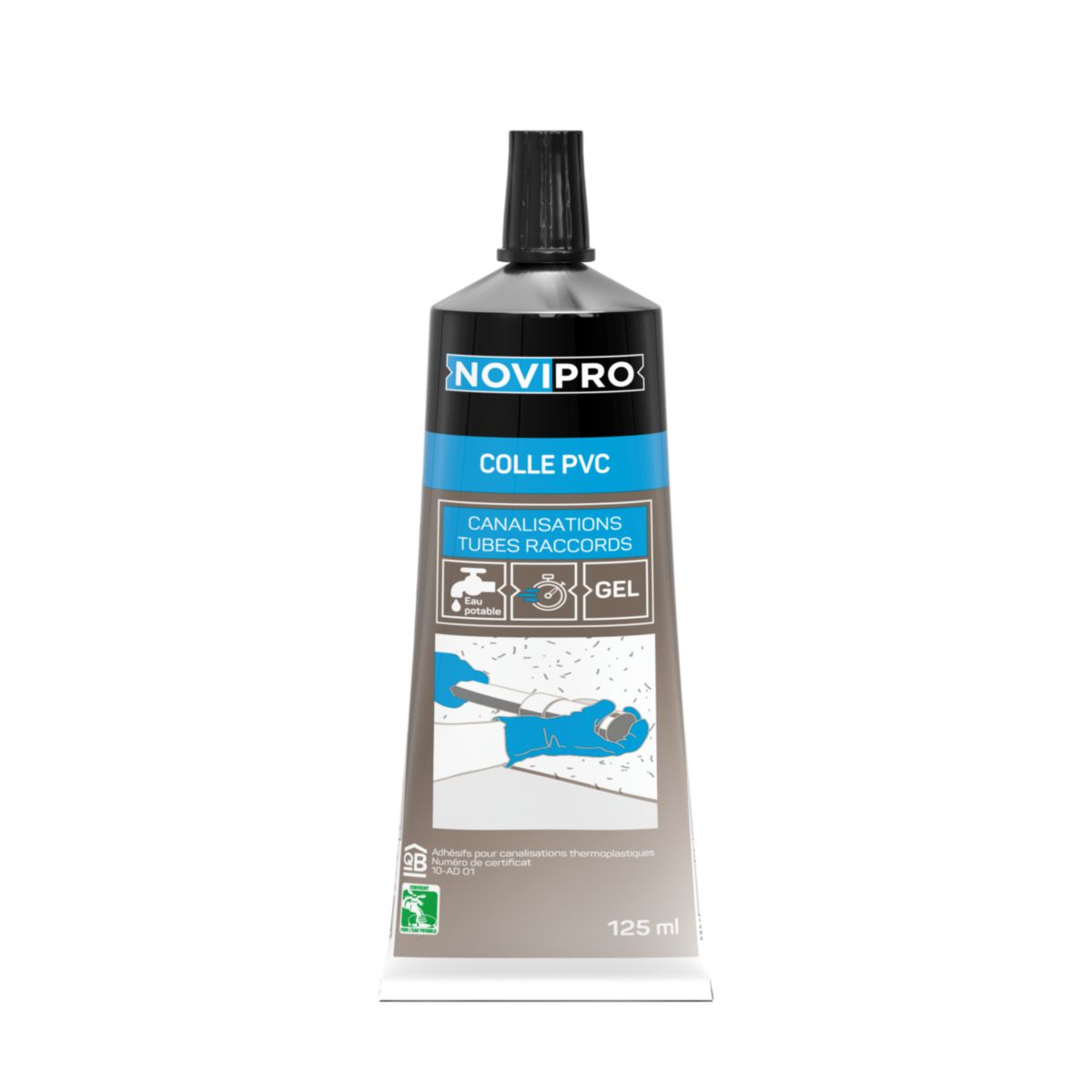 NOVIPRO Colle alimentaire NOVIPRO de 125 ml pour raccords et tuyaux PVC Dispano