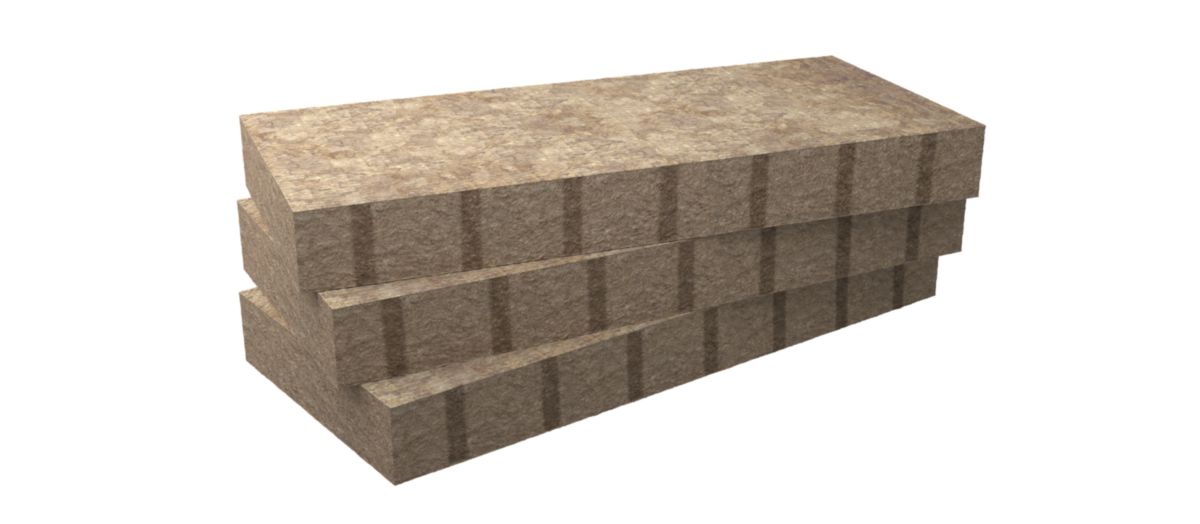 Panneau laine de roche non revêtu pour mur à ossature bois Mb Rock Premium - 1,35x0,565 m - ép. 145 mm - R = 4,50 m².K/W