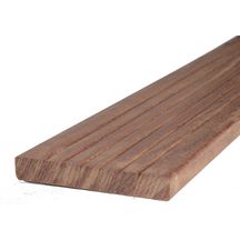 Lame de terrasse Cumaru KD 6 rainures en V short 21 x 145 mm